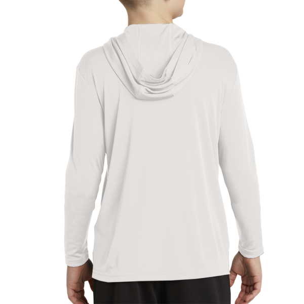 Sport Tek Youth PosiCharge ® Competitor Hooded Pullover, Silver, Back view