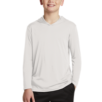 Sport Tek Youth PosiCharge ® Competitor Hooded Pullover, Silver, Front view