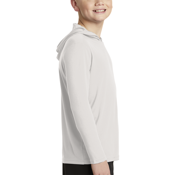 Sport Tek Youth PosiCharge ® Competitor Hooded Pullover, Silver, Right Sleeve view