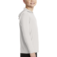 Sport Tek Youth PosiCharge ® Competitor Hooded Pullover, Silver, Right Sleeve view