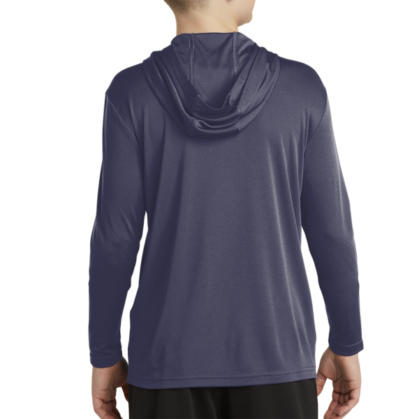 Sport Tek Youth PosiCharge ® Competitor Hooded Pullover, True Navy, Back view