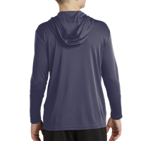 Sport Tek Youth PosiCharge ® Competitor Hooded Pullover, True Navy, Back view