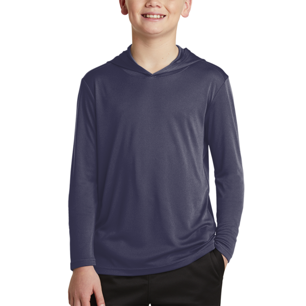 Sport Tek Youth PosiCharge ® Competitor Hooded Pullover, True Navy, Front view