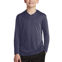Sport Tek Youth PosiCharge ® Competitor Hooded Pullover, True Navy, Front view