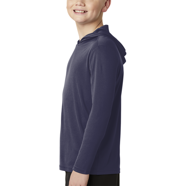 Sport Tek Youth PosiCharge ® Competitor Hooded Pullover, True Navy, Left Sleeve view