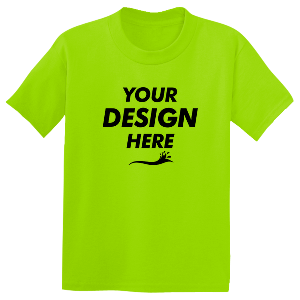 Sport Tek Youth PosiCharge ® Competitor Tee, Lime Shock, Front view, Mockup