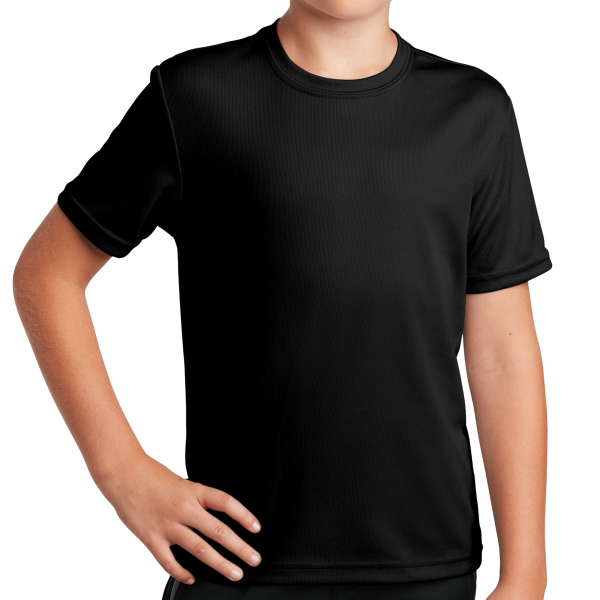 Sport Tek Youth PosiCharge ® RacerMesh® Tee, Black, Front view