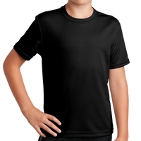 Sport Tek Youth PosiCharge ® RacerMesh® Tee, Black, Front view