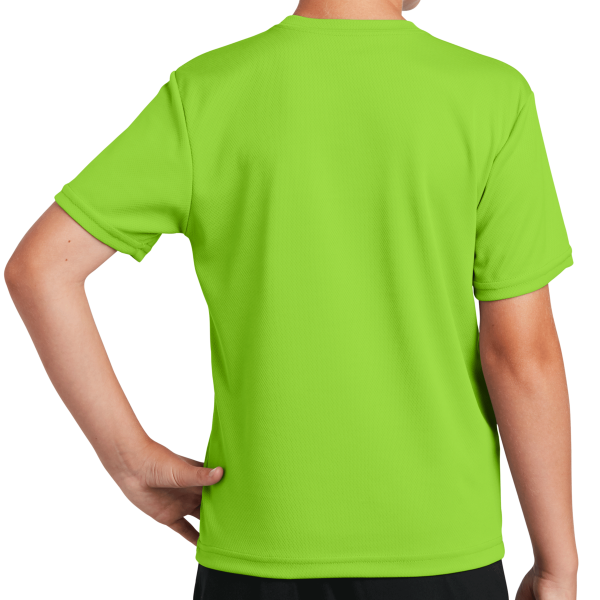 Sport Tek Youth PosiCharge ® RacerMesh® Tee, Neon Green, Back view