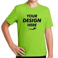 Sport Tek Youth PosiCharge ® RacerMesh® Tee, Neon Green, Front view, Mockup