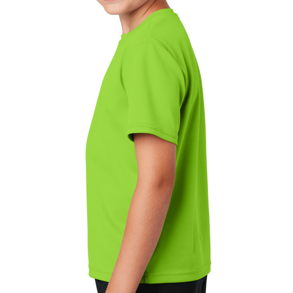 Sport Tek Youth PosiCharge ® RacerMesh® Tee, Neon Green, Left Sleeve view