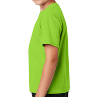 Sport Tek Youth PosiCharge ® RacerMesh® Tee, Neon Green, Left Sleeve view