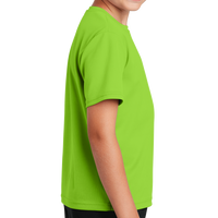 Sport Tek Youth PosiCharge ® RacerMesh® Tee, Neon Green, Right Sleeve view