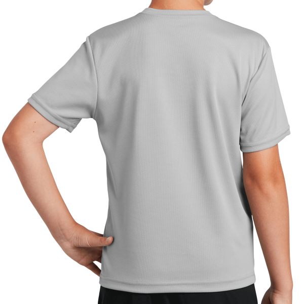 Sport Tek Youth PosiCharge ® RacerMesh® Tee, Silver, Back view