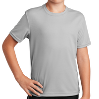 Sport Tek Youth PosiCharge ® RacerMesh® Tee, Silver, Front view