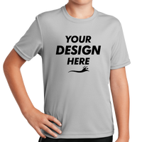 Sport Tek Youth PosiCharge ® RacerMesh® Tee, Silver, Front view, Mockup