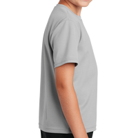 Sport Tek Youth PosiCharge ® RacerMesh® Tee, Silver, Right Sleeve view