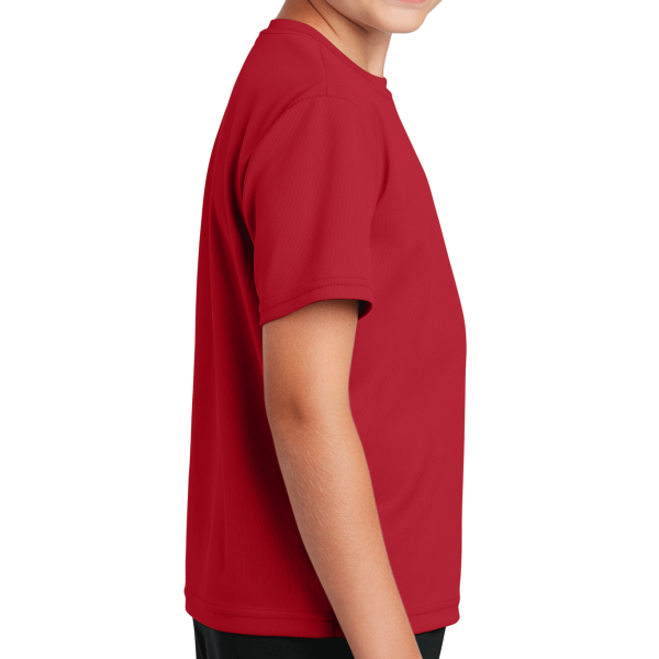 Sport Tek Youth PosiCharge ® RacerMesh® Tee, True Red, Right Sleeve view