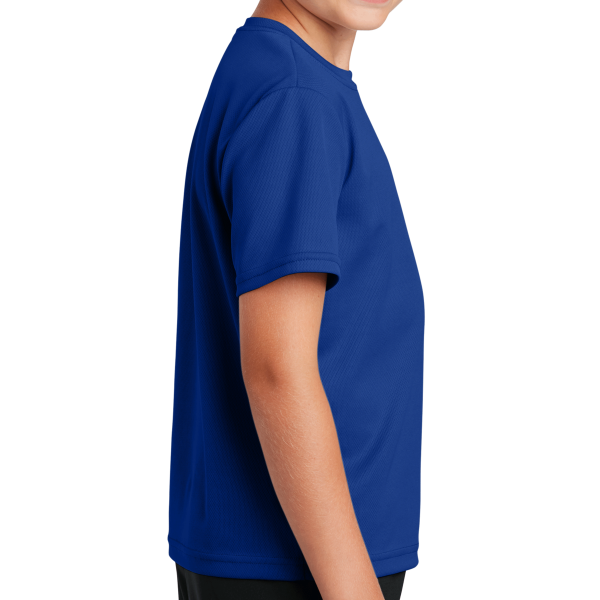 Sport Tek Youth PosiCharge ® RacerMesh® Tee, True Royal, Right Sleeve view