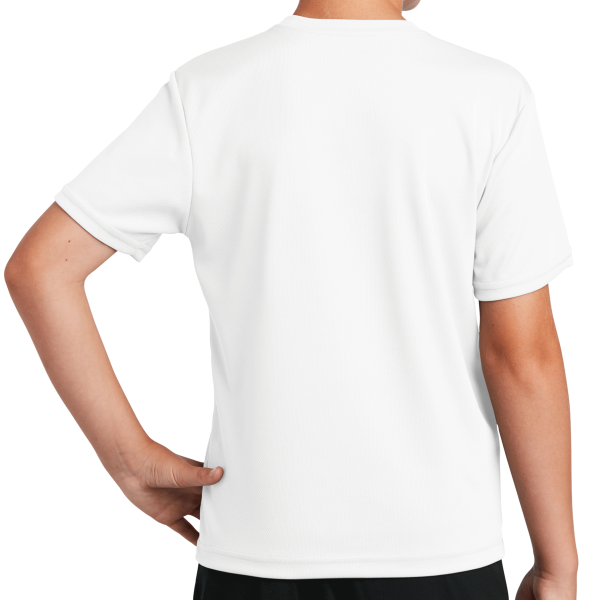 Sport Tek Youth PosiCharge ® RacerMesh® Tee, White, Back view