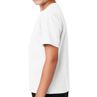 Sport Tek Youth PosiCharge ® RacerMesh® Tee, White, Left Sleeve view