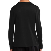 Sport Tek Youth Posi UV ® Pro Long Sleeve Tee, Black, Back view