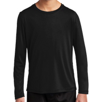 Sport Tek Youth Posi UV ® Pro Long Sleeve Tee, Black, Front view