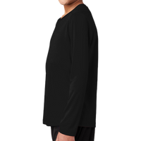Sport Tek Youth Posi UV ® Pro Long Sleeve Tee, Black, Left Sleeve view