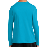 Sport Tek Youth Posi UV ® Pro Long Sleeve Tee, Sapphire, Back view