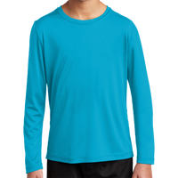 Sport Tek Youth Posi UV ® Pro Long Sleeve Tee, Sapphire, Front view