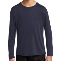 Sport Tek Youth Posi UV ® Pro Long Sleeve Tee, True Navy, Front view