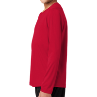 Sport Tek Youth Posi UV ® Pro Long Sleeve Tee, True Red, Left Sleeve view