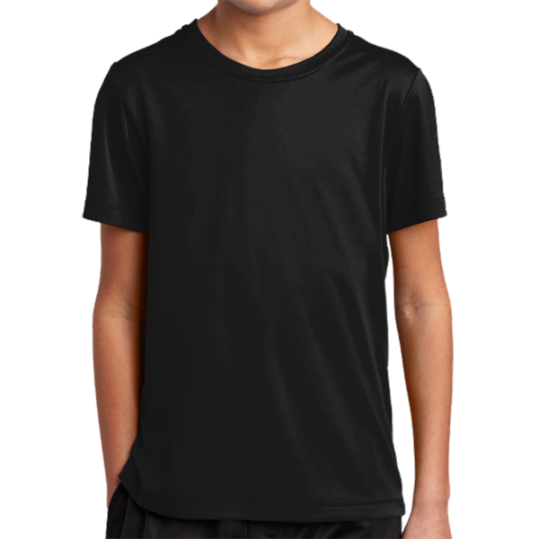 Sport Tek Youth Posi UV ® Pro Tee, Black, Front view