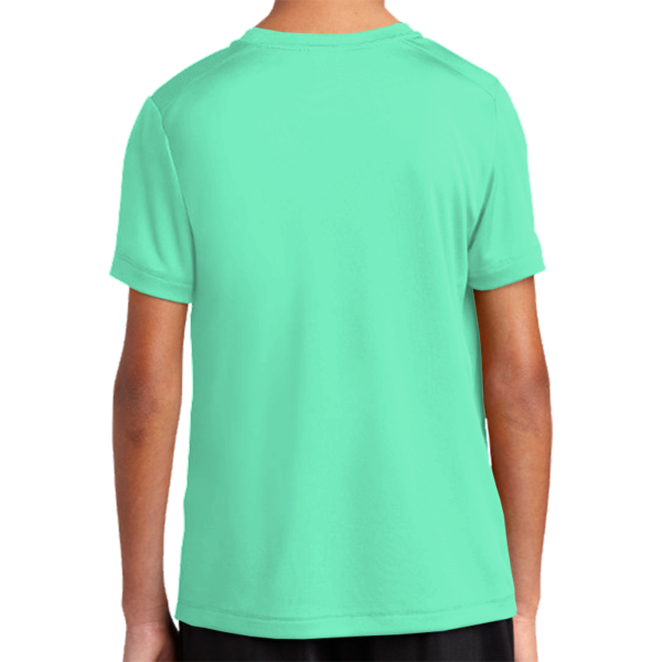Sport Tek Youth Posi UV ® Pro Tee, Bright Seafoam, Back view