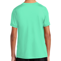 Sport Tek Youth Posi UV ® Pro Tee, Bright Seafoam, Back view