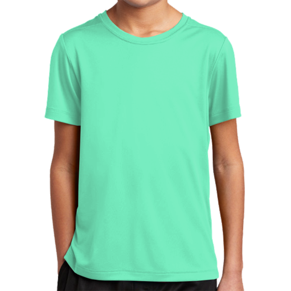 Sport Tek Youth Posi UV ® Pro Tee, Bright Seafoam, Front view