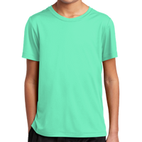 Sport Tek Youth Posi UV ® Pro Tee, Bright Seafoam, Front view