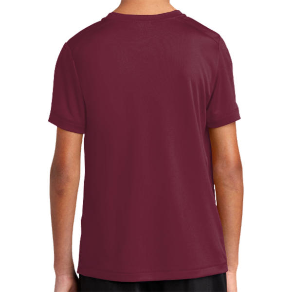 Sport Tek Youth Posi UV ® Pro Tee, Cardinal, Back view