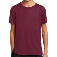 Sport Tek Youth Posi UV ® Pro Tee, Cardinal, Front view