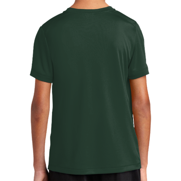 Sport Tek Youth Posi UV ® Pro Tee, Forest Green, Back view