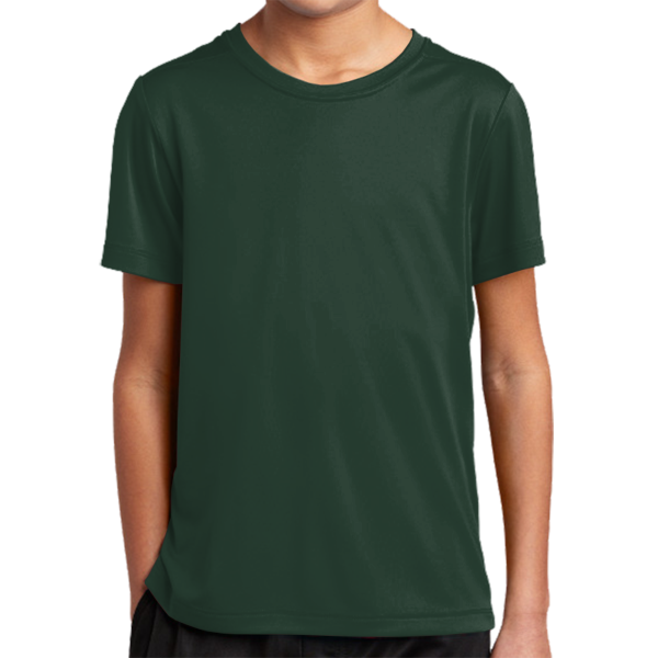 Sport Tek Youth Posi UV ® Pro Tee, Forest Green, Front view