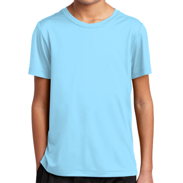 Sport Tek Youth Posi UV ® Pro Tee, Light Blue, Front view