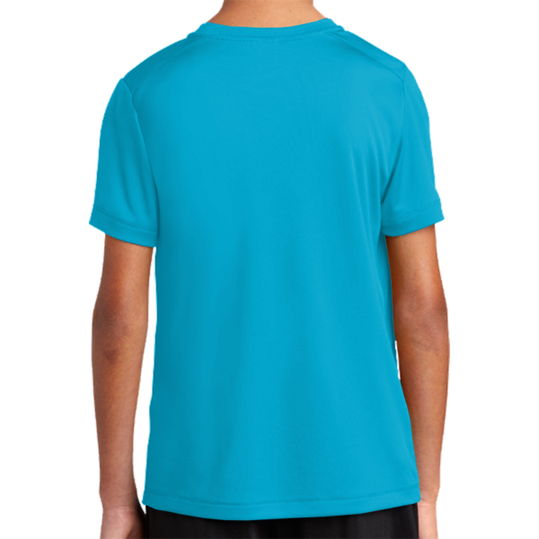 Sport Tek Youth Posi UV ® Pro Tee, Sapphire, Back view