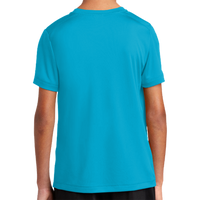 Sport Tek Youth Posi UV ® Pro Tee, Sapphire, Back view