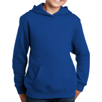 Sport Tek Youth Pullover Hooded Sweatshirt, True Royal, Front view