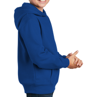 Sport Tek Youth Pullover Hooded Sweatshirt, True Royal, Right Sleeve view