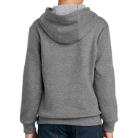 Sport Tek Youth Pullover Hooded Sweatshirt, Vintage Heather, Back view