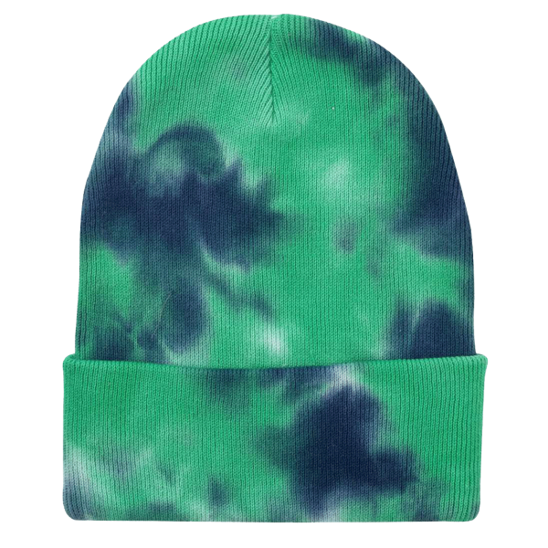 Sportsman 12" Tie-Dyed Cuffed Beanie, Ocean, Front view