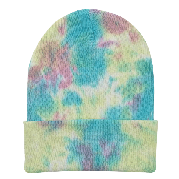 Sportsman 12" Tie-Dyed Cuffed Beanie, Raspberry Mist, Front view