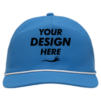 Sportsman Five-Panel Ripstop Cap, Azure Blue, Front view, Mockup